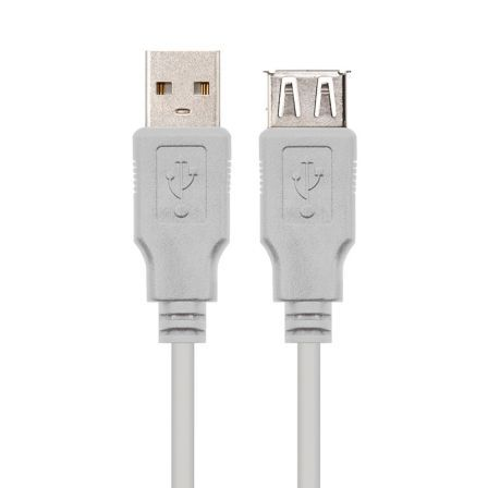 CABLE ALARGADOR USB 2.0 NANOCABLE 10.01.203/ USB MACHO - USB HEMBRA/ 1.8M/ BEIGE | Alargadores usb