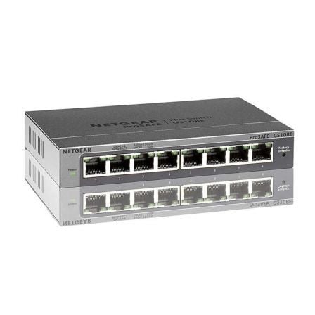 SWITCH SMART MANAGED PLUS NETGEAR GS108E-300PES - 8 PUERTOS GIGABIT - VLAN - QOS - COMPATIBILIDAD JUMBO FRAME