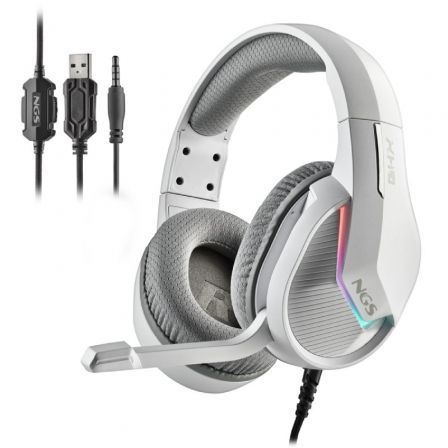 AURICULARES GAMING CON MICROFONO NGS GHX-515/ JACK 3.5/ BLANCOS
