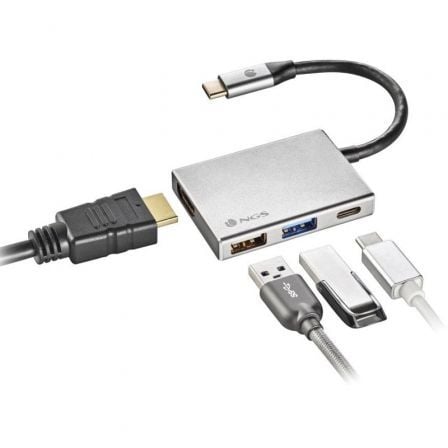DOCKING USB TIPO-C NGS WONDERDOCK4/ 2XUSB/ 1XUSB-TIPO-C/ 1XHDMI/ GRIS | Dockstations