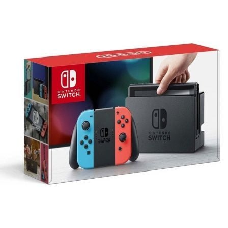 CONSOLA NINTENDO SWITCH RED&BLUE - CONSOLA + BASE + 2 MANDOS JOY-CON + 2 CORREAS PARA MANDOS + SOPORTE + CABLE HDMI + ADAPTADOR