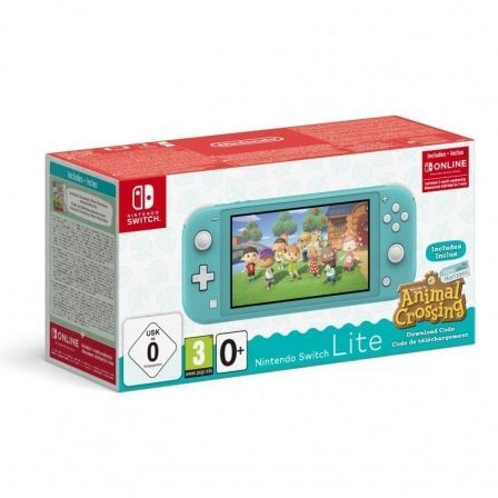 NINTENDO SWITCH LITE AZUL TURQUESA/ INCLUYE CODIGO JUEGO ANIMAL CROSSING NEW HORIZONS/ 3 MESES SUSCRIPCION ESHOP