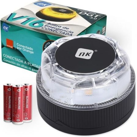 LUZ BALIZA DE EMERGENCIA PARA COCHE NK CONNECTED EL2024-C1 V16/ HOMOLOGADA/ BASE IMANTADA/ GEOLOCALIZABLE/ FUNCIONA A PILAS