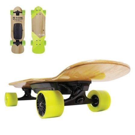 SKATE ELECTRICO OLSSON EGENERATION HUNTINGTON VERDE - RUEDAS 83MM - MOTOR 400W - MANDO A DISTANCIA - SOPORTA 80KG