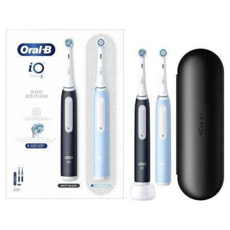 CEPILLO DENTAL ORAL-B DUPLO IO 3/ AZUL Y NEGRO