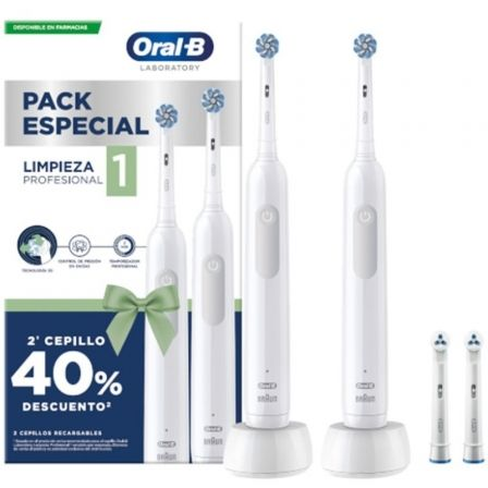 CEPILLO DENTAL ORAL-B LABORATORY PROFESIONAL 1 PACK ESPECIAL/ 2 CEPILLOS/ INCLUYE 2 RECAMBIOS