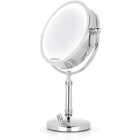 ESPEJO POLIVALENTE CON LUZ ORBEGOZO ES 5140 -  O19.3CM - 1 CARA VISTA NORMAL - 1 CARA VISTA CON AUMENTO - LUZ LED - BASE ANTIDES