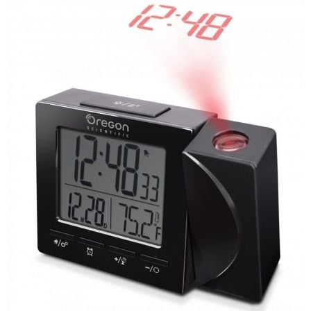 RELOJ DESPERTADOR OREGON RM-512-P - PROYECTA LA HORA - TEMPERATURA INTERIOR - ALARMA DUAL - ALIMENTACION USB/2*AAA