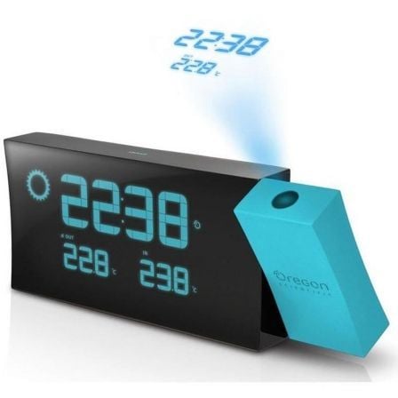 ESTACION METEOROLOGICA OREGON BAR223PN AZUL - RELOJ RADIO CONTROLADO - PROYECCION TEMPERATURA Y HORA  - PRONOSTICO METEO - SENSO | Estaciones meteorologicas