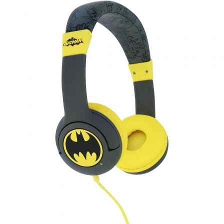 AURICULARES INFANTILES OTL BATMAN BAT SIGNAL/ JACK 3.5/ GRISES Y  AMARILLOS