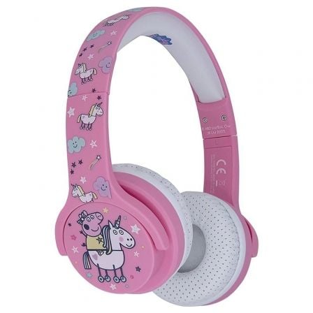 AURICULARES INFANTILES OTL INALAMBRICOS PEPPA PIG UNICORN/ CON MICROFONO/ BLUETOOTH/ ROSAS