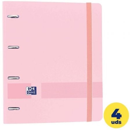 CAJA DE ARCHIVADORES CARPEBLOCK CON RECAMBIO OXFORD LIVE & GO EUROPEANBINDER 400131303/ A4+/ 100 HOJAS/ 4 UNIDADES/ ROSA PASTEL