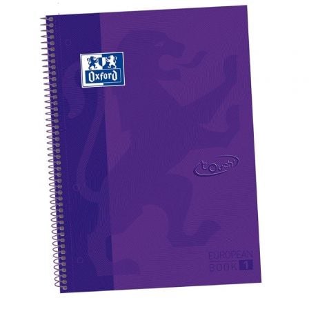 CUADERNO CON ESPIRAL CUADRICULADO OXFORD EUROPEAN BOOK 1 TOUCH 400075550/ A4+/ 80 HOJAS/ LILA