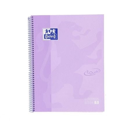 CUADERNO CON ESPIRAL CUADRICULADO OXFORD EUROPEANBOOK 1 400117273/ A4+/ 80 HOJAS/ MALVA PASTEL