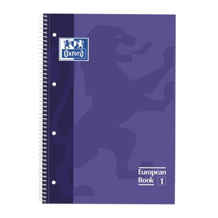 CUADERNO CON ESPIRAL CUADRICULADO OXFORD EUROPEAN BOOK 1 100430201/ A4+/ 80 HOJAS/ VIOLETA