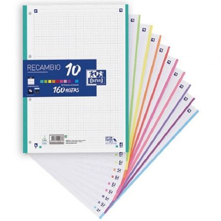 RECAMBIOS DE CUADERNO OXFORD CLASSIC 400106627/ A4-A4+/ 160 HOJAS/ COLORES VIVOS | Recambios de libretas