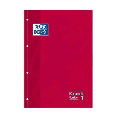 RECAMBIO DE CUADERNO CUADRICULADO OXFORD 400123673/ A4+/ 80 HOJAS/ ROJO