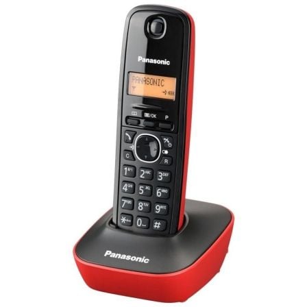 TELEFONO INALAMBRICO DECT PANASONIC KX-TG1611JTR NEGRO/ROJO - IDENTIFICACION LLAMADAS- AGENDA 50 ENTRADAS - PANTALLA LCD 3.17CM