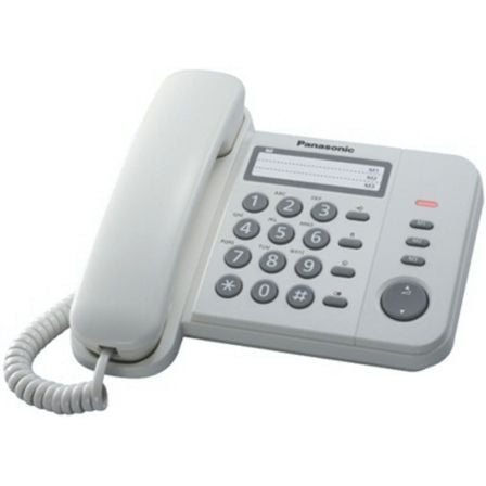 TELEFONO DE SOBREMESA PANASONIC KX-TS520EX1W BLANCO - RELLAMADA ULTIMO NUMERO - MONTAJE EN PARED - 6 NIVELES VOLUMEN TONO DE LLA