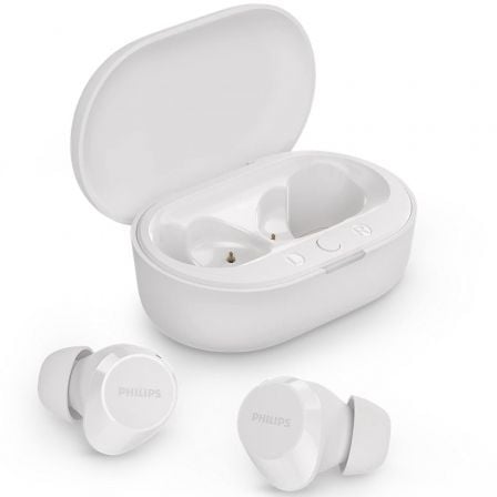 AURICULARES BLUETOOTH PHILIPS TAT1209 CON ESTUCHE DE CARGA/ AUTONOMIA 6H/ BLANCOS