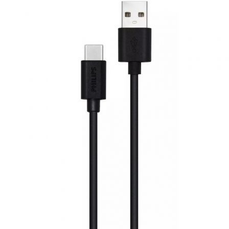 CABLE USB 2.0 PHILIPS DLC3104A/ USB TIPO-C MACHO - USB MACHO/ 1.2M/ NEGRO | Cable usb