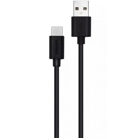 CABLE USB 2.0 PHILIPS DLC3106A/ USB TIPO-C MACHO - USB MACHO/ 2M/ NEGRO | Cable usb
