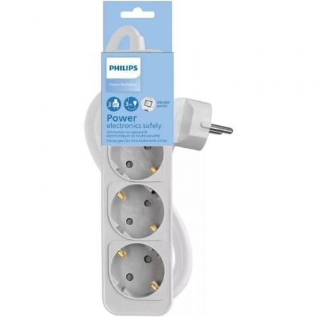 REGLETA CON INTERRUPTOR PHILIPS CHP2134W/10/ 3 TOMAS DE CORRIENTE/ CABLE 1.5M/ BLANCO