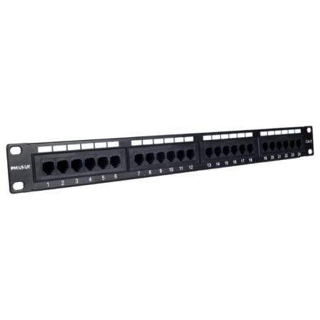 PATCH PANEL PHASAK PU 2956/ 24 PUERTOS/ CAT.6/ ALTURA 1U