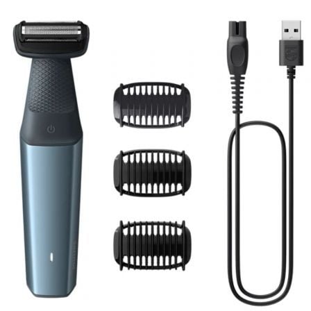 AFEITADORA PHILIPS BODYGROOM SERIES 3000 BG3027/ CON BATERIA/ 3 ACCESORIOS