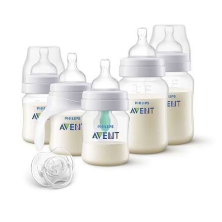 SET DE BIBERONES ANTICOLICOS PHILIPS AVENT SCD808 - SISTEMA AIRFREE - 2*BIBERON 125ML - 2*BIBERON 260ML - 1*CHUPETE ORTODONTICO | Productos para bebe