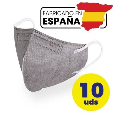 MASCARILLAS FFP2 PINTADO AND CO M99 PACK 10 UDS EN BOLSA INDIVIDUAL/ GRIS