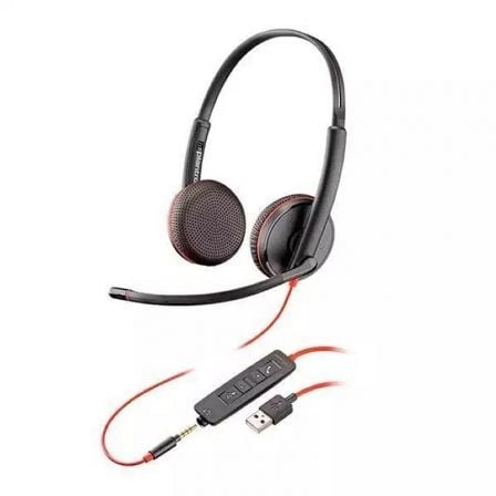 AURICULARES PLANTRONICS BLACKWIRE C3200 - BINAURAL - MICROFONO CON CANCELACION DE RUIDO - CONTROL REMOTO EN CABLE - USB