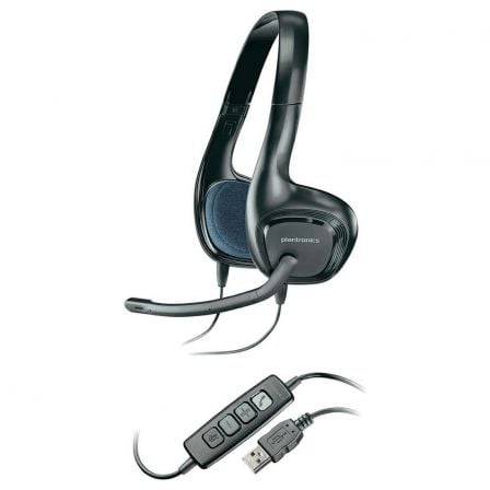 AURICULARES CON MICROFONO PLANTRONICS .AUDIO 628 - MICROFONO CON ANULACION DE RUIDO - CERTIFICACION SKYPE - CONTROLES EN LINEA -