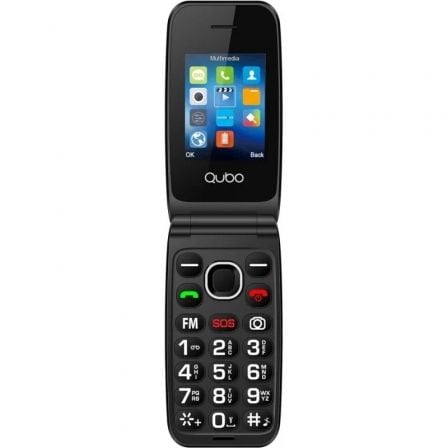 TELEFONO MOVIL QUBO NEON2W-SOS PARA PERSONAS MAYORES/ NEGRO/ INCLUYE BASE DE CARGA