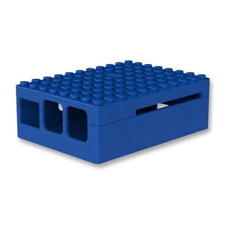 CAJA AZUL PARA RASPBERRY PI MODELOS B+ / 2B / 3B - PLASTICO ABS - ORIFICIOS PARA OBJETIVO DE CAMARA Y FLASH INCLUIDOS - ACABADO