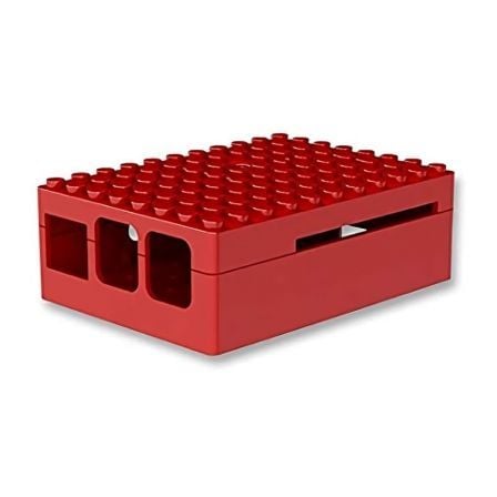 CAJA ROJA PARA RASPBERRY PI MODELOS B+ / 2B / 3B - PLASTICO ABS - ORIFICIOS PARA OBJETIVO DE CAMARA Y FLASH INCLUIDOS - ACABADO