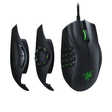 RATON GAMING RAZER NAGA TRINITY - SENSOR OPTICO 16000DPI - 3 PLACAS LATERALES INERCAMBIABLES 2/7/12 BOTONES - ILUMINACION RAZER