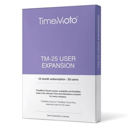 PACK EXPANSION SAFESCAN TIMEMOTO TM-UEP-25 PARA 25 USUARIOS EN LA NUBE  - 12 MESES