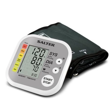 TENSIOMETRO DE BRAZO SALTER BPA-9201-EU - PRESION / PULSO - MEDICION HIPERTENSION / INDICADOR ARRITMIA - 60 MEMORIAS PARA 2 USUA