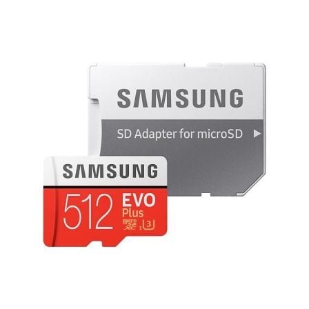 TARJETA MICROSD XC + ADAPTADOR SAMSUNG EVO PLUS - 512GB - CLASE 10 - 100MB/S