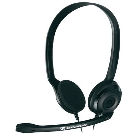 AURICULARES DIADEMA CON MICROFONO SENNHEISER PC 3 CHAT 42-17000HZ 2XJACK 3.5MM CABLE 2M NEGRO