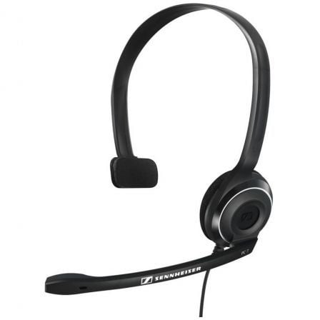 AURICULARES DIADEMA CON MICROFONO SENNHEISER PC 7 - MONOAURAL - USB  - 42-17000HZ - 95DB - CABLE 2M - USB NEGRO