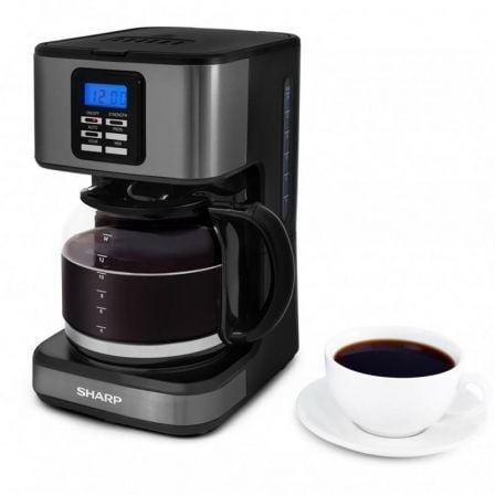 CAFETERA DE GOTEO SHARP SA-BC2002I ACERO/NEGRO - 900W - HASTA 14 TAZAS - FILTRO PERMANENTE - CAPACIDAD 1.8L - JARRA DE CRISTAL -