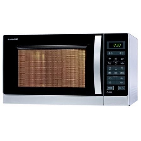 MICROONDAS SHARP R742INW/ 900W/ CAPACIDAD 25L/ FUNCION GRILL/ PLATA