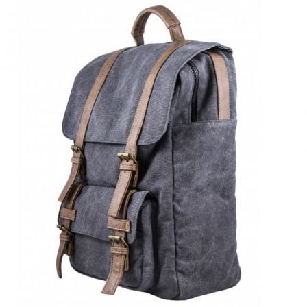 MOCHILA PARA PORTATIL SILVERHT GRIS - PARA PORTATIL DE HASTA 15.4"/39.1CM - ADORNOS PIEL ECOLOGICA - BASE IMPERMEABLE - CIERRES