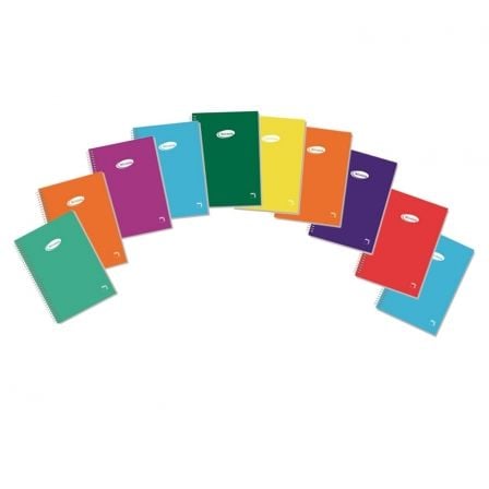 CUADERNO CON ESPIRAL CUADRICULADO SAM PAC16435/ 80 HOJAS/ 10 UNIDADES/ COLORES SURTIDOS