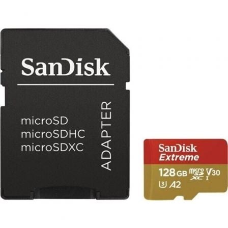 TARJETA DE MEMORIA SANDISK EXTREME 128GB MICROSD XC UHS-I CON ADAPTADOR/ CLASE 10/ 160MBS