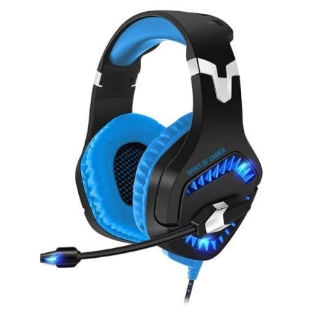 AURICULARES CON MICROFONO SPIRIT OF GAMER ELITE-H40 BLUE - DRIVERS 50MM - CONECTOR USB - RETROILUMINACION LED - CABLE 2.2M