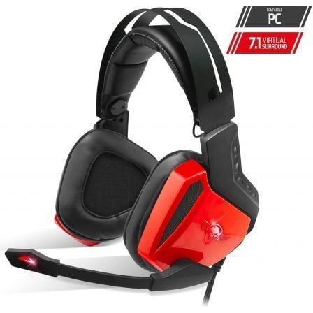 AURICULARES CON MICROFONO SPIRIT OF GAMER XPERT-H100 RED - DRIVERS 50MM - RETROILUMINACION LED ROJA - CONECTOR USB - CABLE 240CM