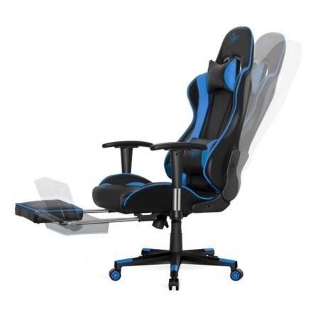 SILLA SPIRIT OF GAMER SIEGE HORNET BLUE - INCLINACION / ALTURA / BRAZOS REGULABLES - REPOSAPIES INCORPORADO - HASTA 120KG